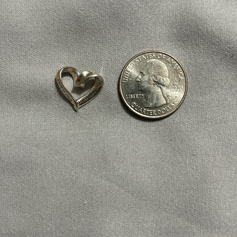 Sterling Silver LA Twisted Heart Slide Pendant Expression A True Friend - Picture 7 of 7